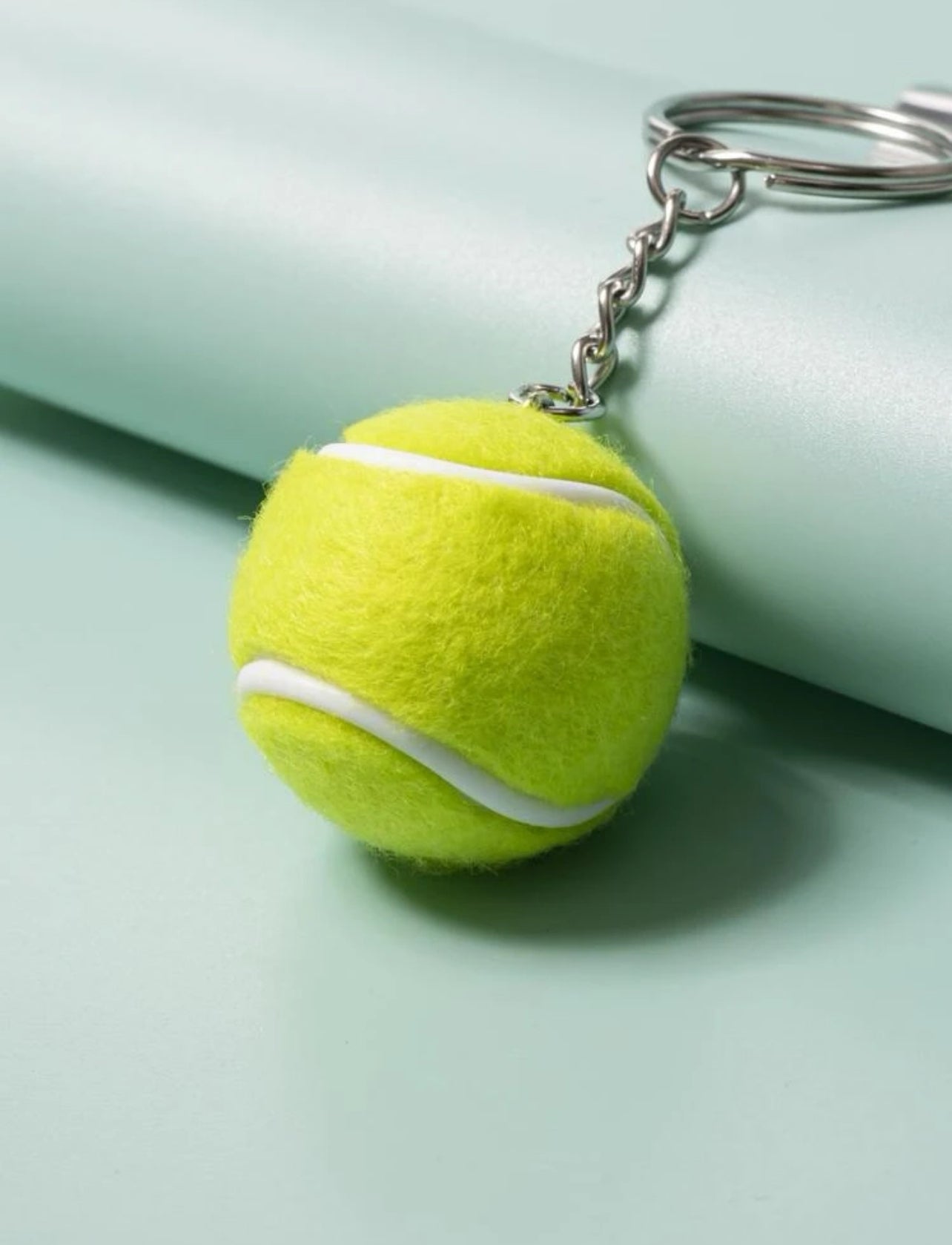 Portachiavi tennis padel palla ciondolo giallo